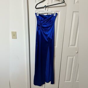 Fashion Nova Knotty Girl Satin Maxi Dress